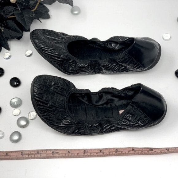 Juicy Couture Flats, Black Quilted Ballet Flat Shoes, Womens Foldable Flats 7.5 - Picture 6 of 10